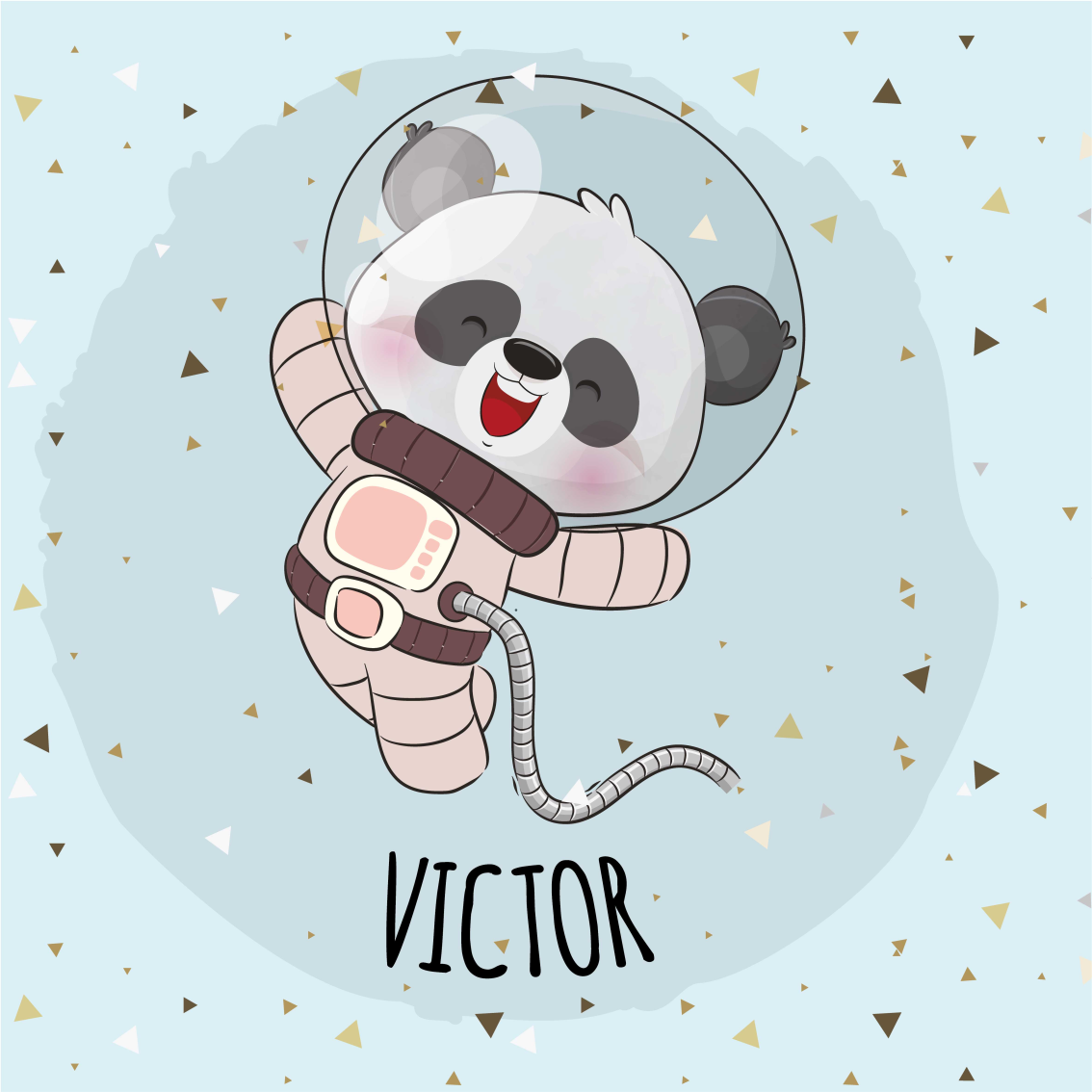 Osebni plakat veseli vesoljski panda - TenStickers