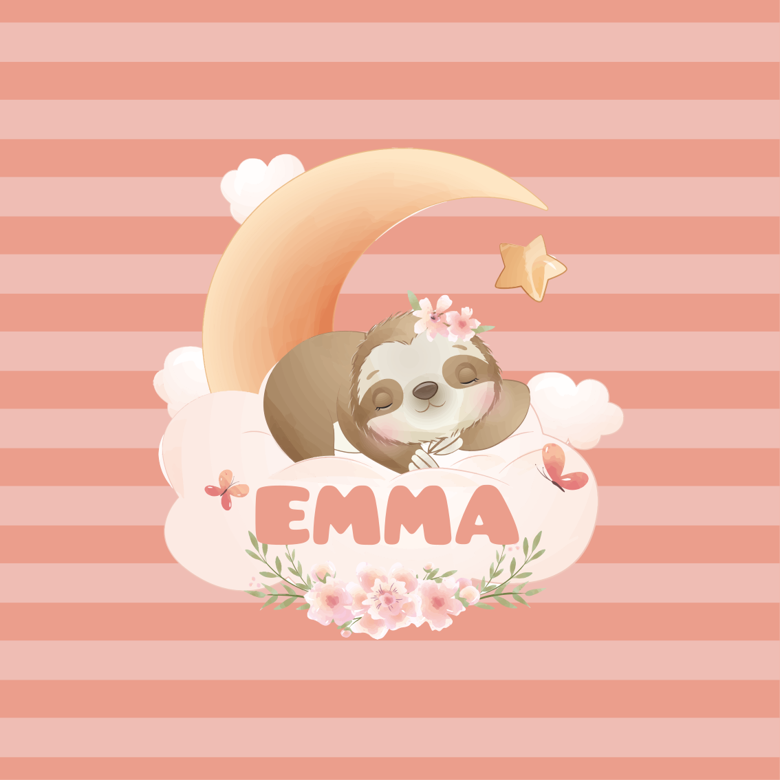 Osebni plakat lenivec in luna - TenStickers