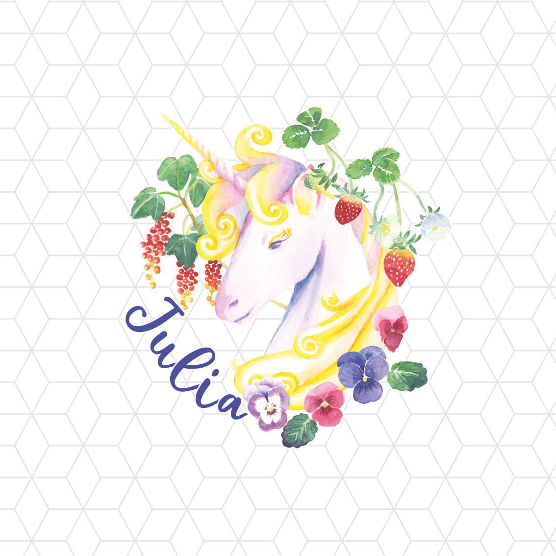 Osebni plakat z enorožno cvetličnim aranžmajem - TenStickers