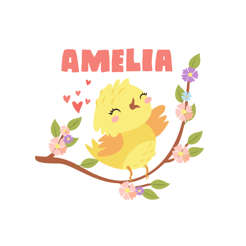 Osebni plakat vesela rumena ptica - TenStickers