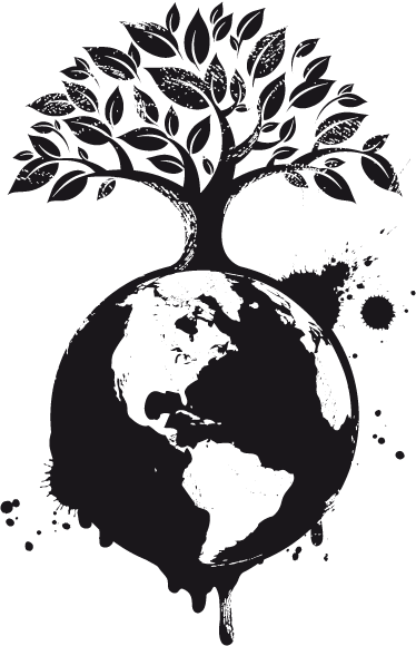 Plakat z drevesom in zemeljskim globusom - TenStickers