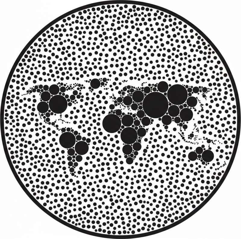 Plakat s svetovno karto krožni globalni dizajn - TenStickers