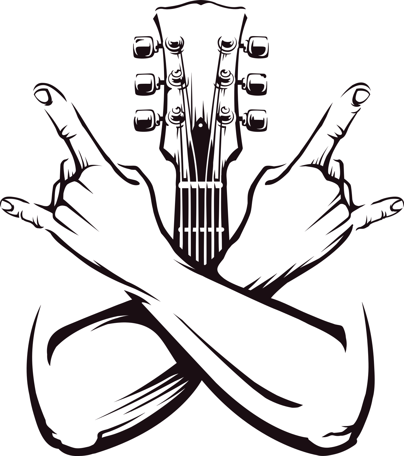 Plakat z glasbenimi motivi znak za rock glasbo - TenStickers