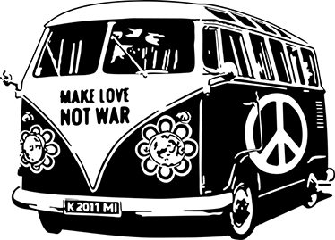 Starinski plakat dekorativni vinil hippie kombi - TenStickers
