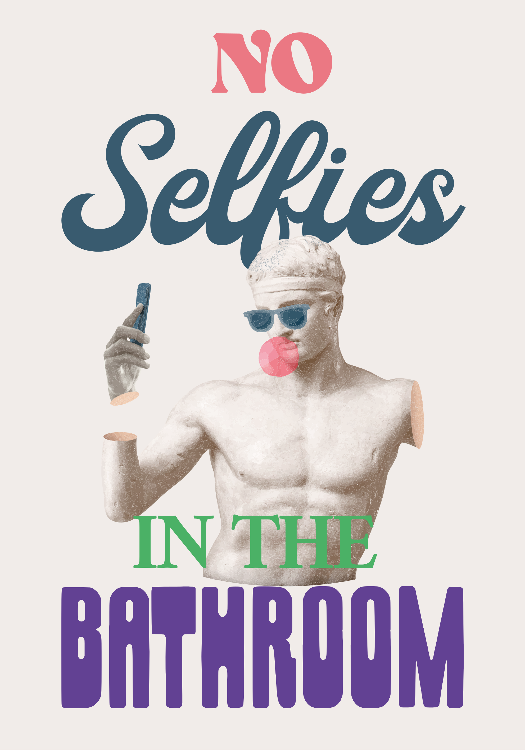 Plakat s stavki brez selfijev - TenStickers