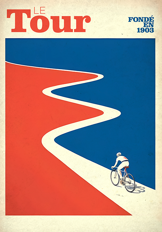 Kolesarski plakat vintage "turne" - TenStickers