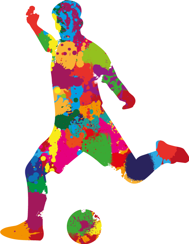 Plakat nogomet igralec v barvnih pršilih - TenStickers