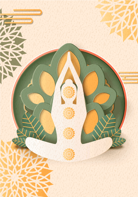 Plakat z motivom ženske za jogo namaste - TenStickers