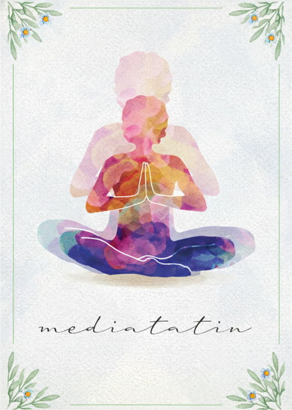 Plakat z motivom ženske v meditativni silhueti - TenStickers