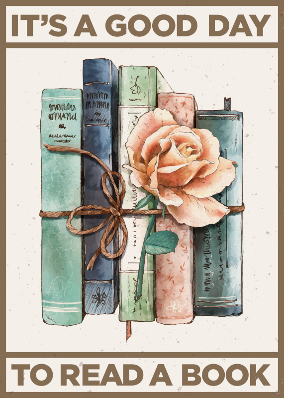 Vintage knjižni tisk plakatov - TenStickers