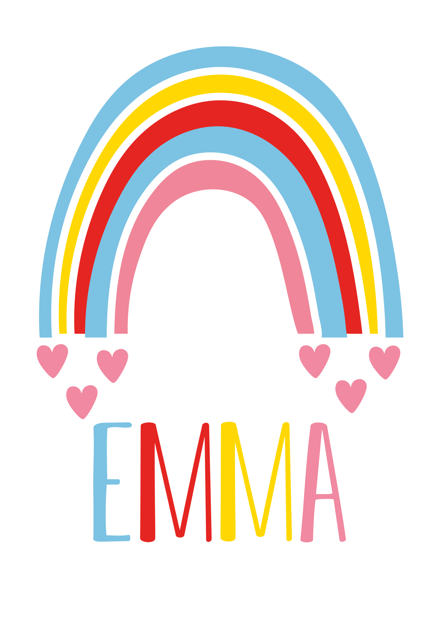 Mavrica z osebnim plakatom z imenom - TenStickers