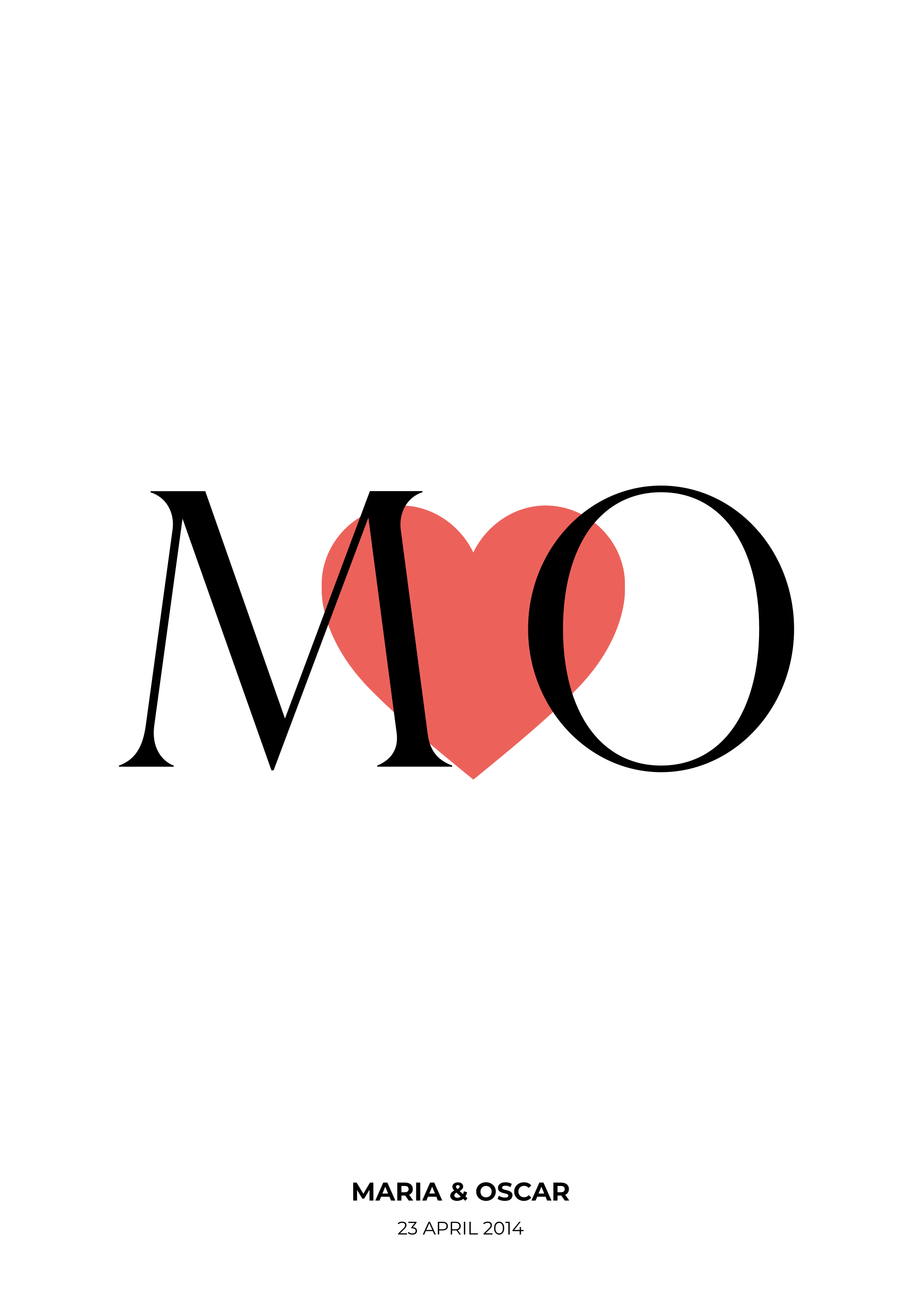 Prilagodljiv plakat z začetnicami po meri - TenStickers