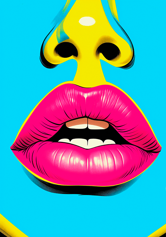 Sexy mouth pop art plakat - TenStickers