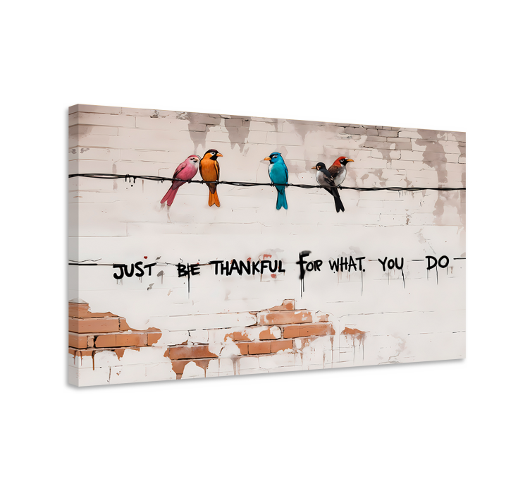 Sedeče ptice platno umetniška slika - TenStickers