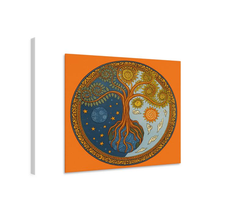 Duhovno drevo življenja Dnevna soba platno - TenStickers