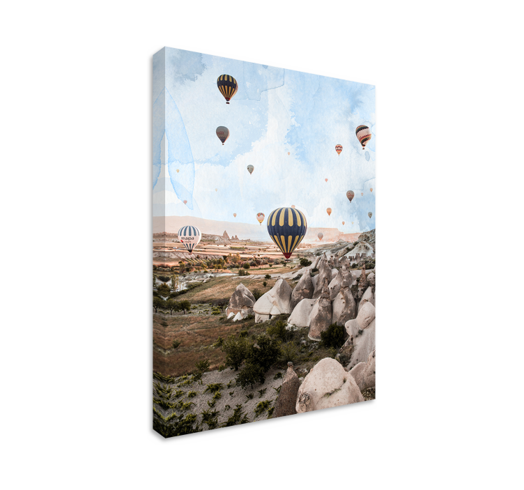Hot air balloon adventure platno slika zemljevidov - TenStickers