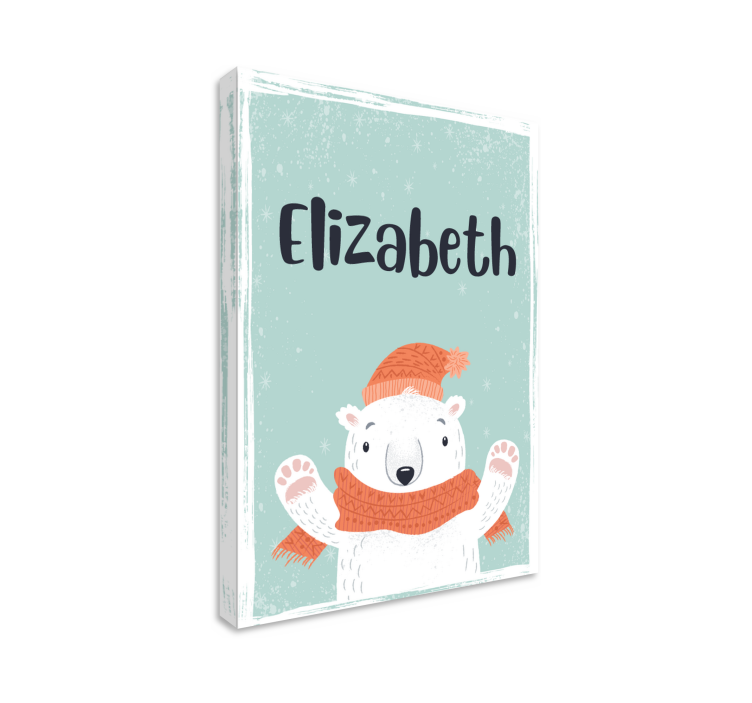 Ljubko ime s platnom poosebljenega polarnega medveda - TenStickers