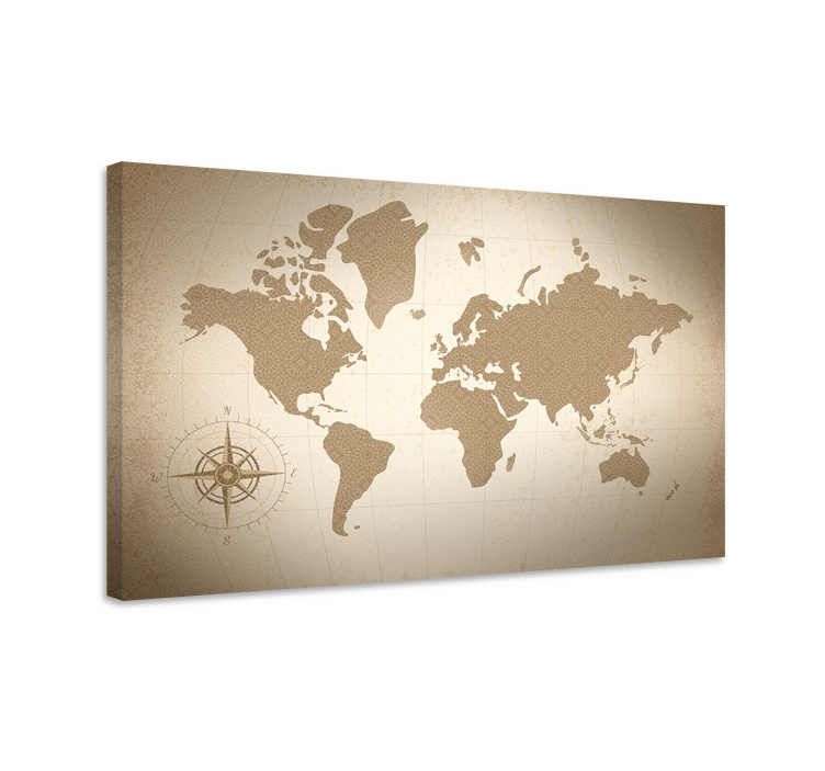 Vintage world map platno s sliko sveta - TenStickers