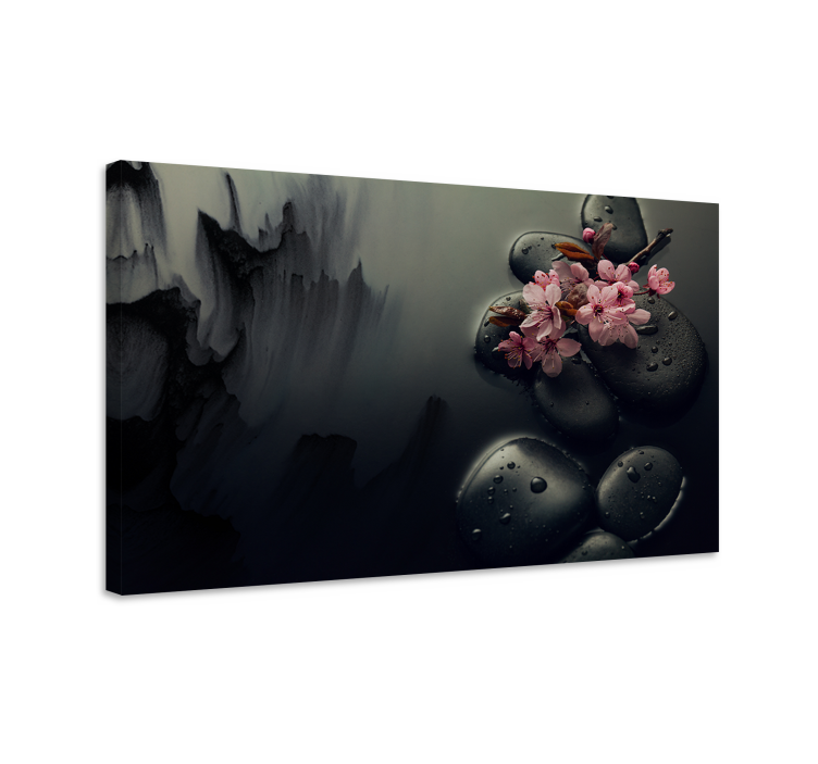 Elegantes flores piedras zen elegantno platno - TenStickers