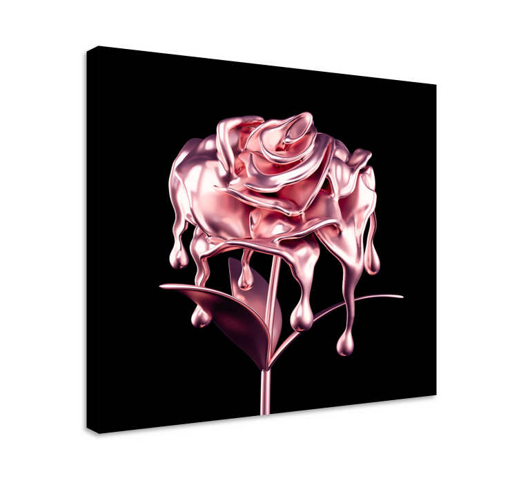 Melting pink rose slikarsko platno z rožami in rastlinami - TenStickers