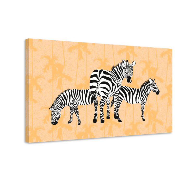 Zebra trio display platna z motivi živali - TenStickers