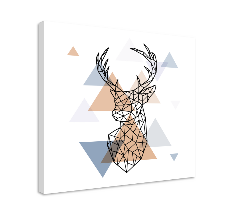 Angular stag head platno slikanje jelena - TenStickers