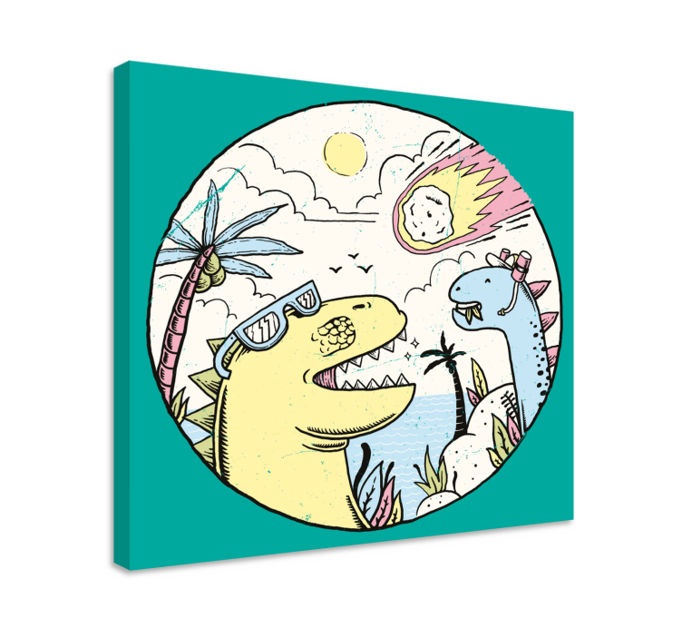 Dinosaurs on adventure platno z dinozavrom - TenStickers