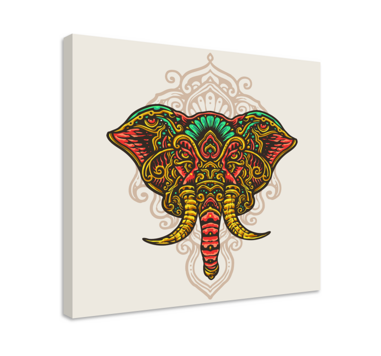Intricate elephant motif olifant slika na platnu - TenStickers