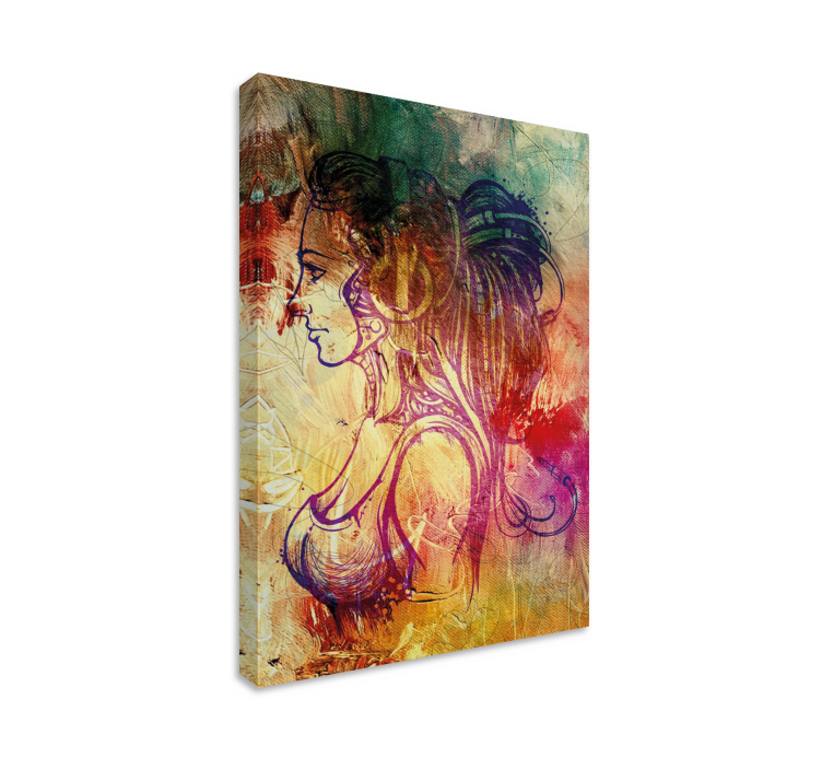 Elegant profile silhouette kompozicija ljudi na platnu - TenStickers