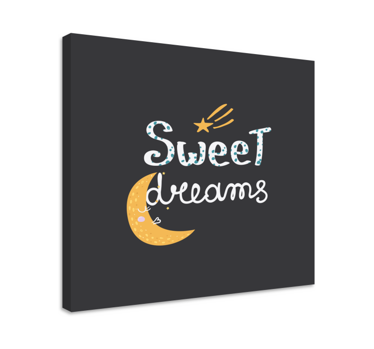 Sweet dreams moon platno s citatom za notranjo opremo - TenStickers