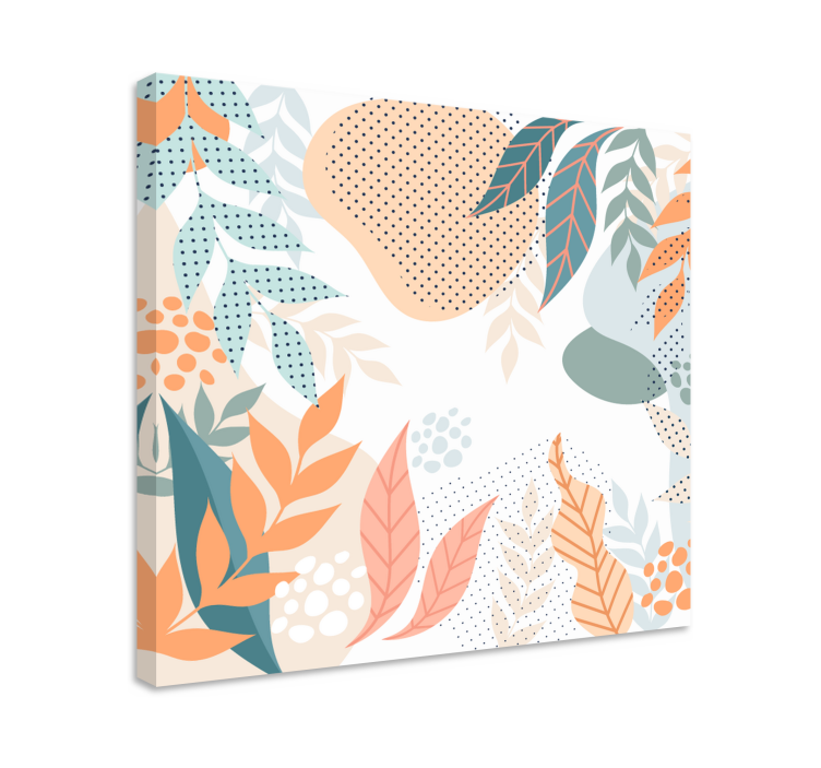 Botanical leaf patterns slikarsko platno z rastlinami - TenStickers