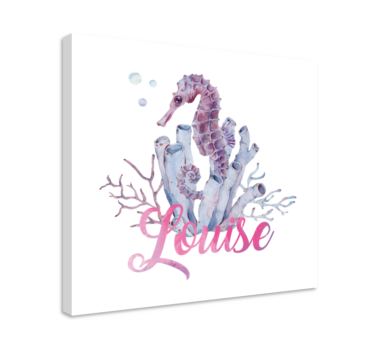 Seahorse and coral slikanje na platnu z morskim motivom - TenStickers