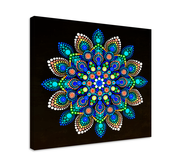 Mandala pisane pike mandala platno stenske umetnosti - TenStickers