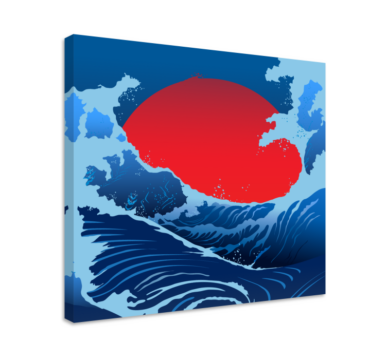 Red sun waves platno slika zemljevidov - TenStickers