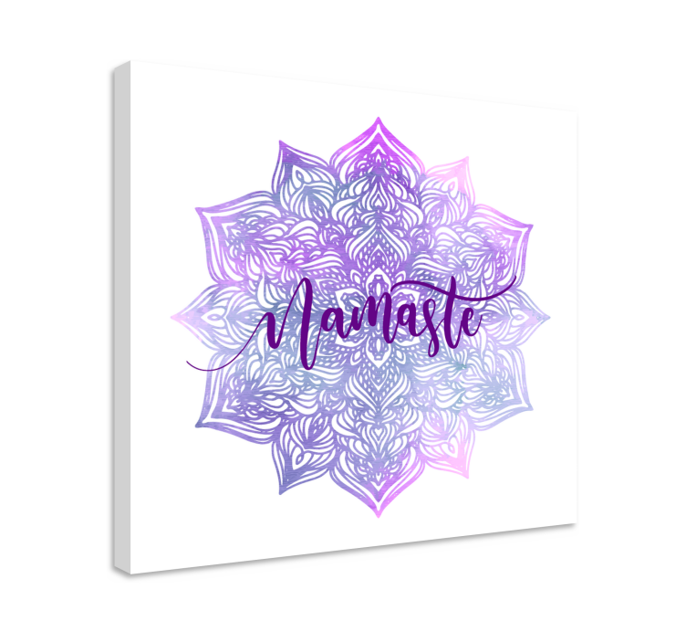 Vijolična mandala namaste mandala platno stenske umetnosti - TenStickers