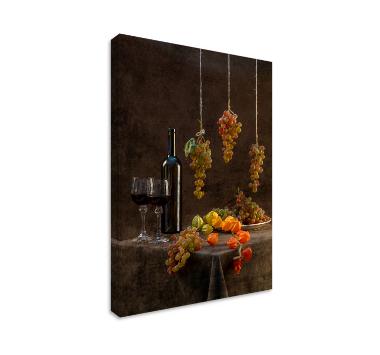 Hanging grapes display slikarska platna s sadjem - TenStickers