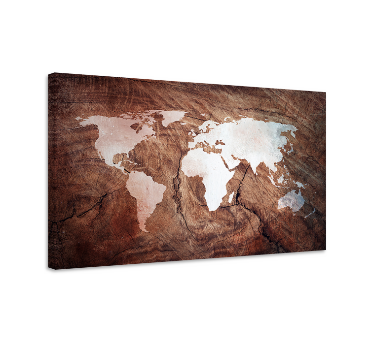 Map of continents platno s sliko sveta - TenStickers