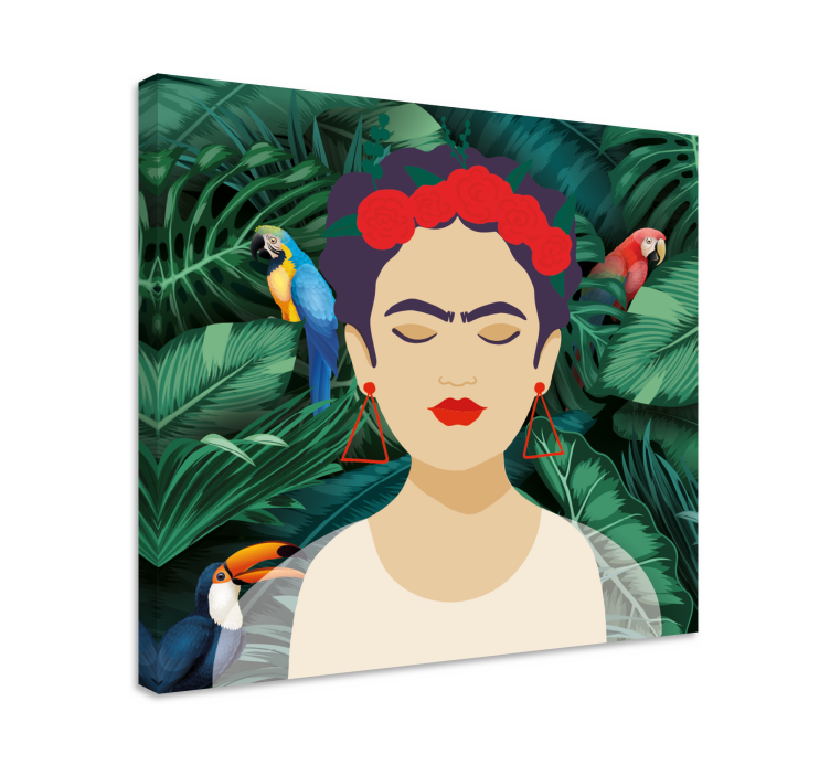 Frida kahlo inspired kompozicija ljudi na platnu - TenStickers