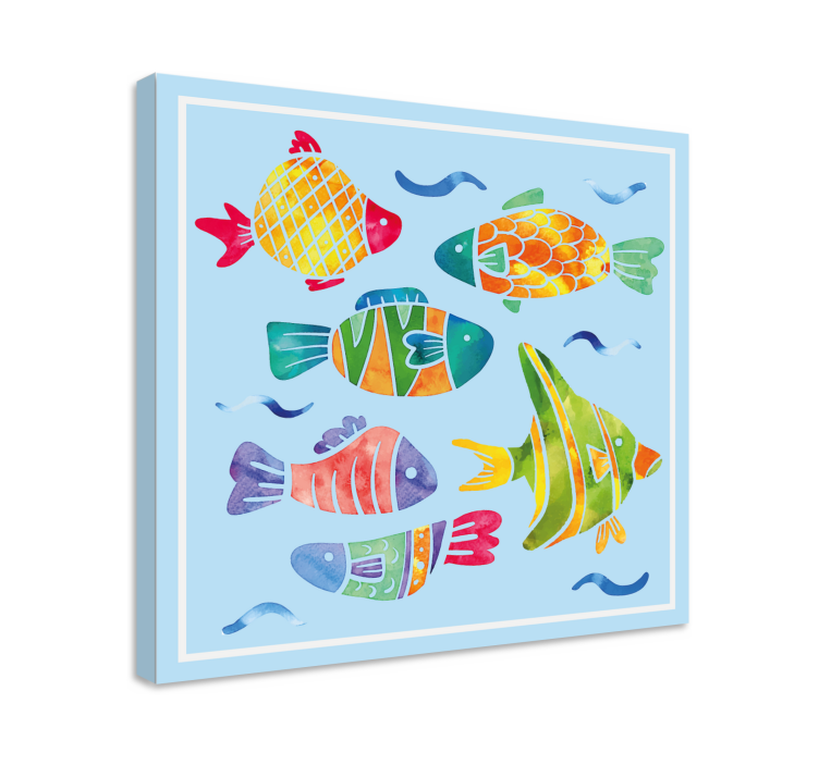 Colorful aquatic life platno slikanje rib - TenStickers