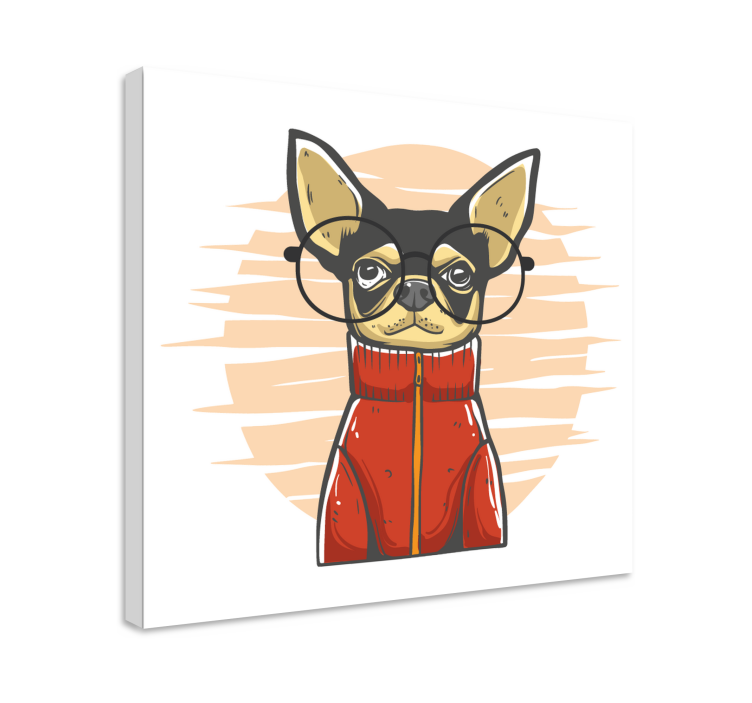 Stylish dog portrait na platnu - TenStickers