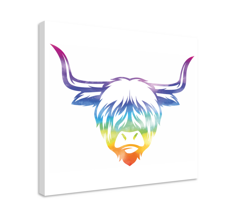 Colorful highland cow platna slike z motivi živali - TenStickers