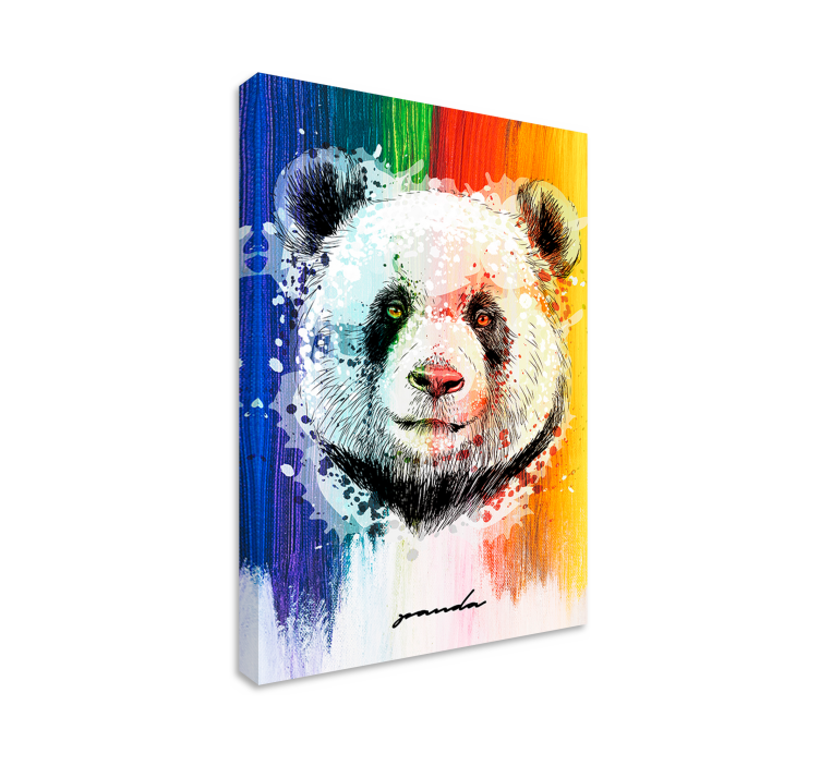 Colorful panda portrait platna slike z motivi živali - TenStickers