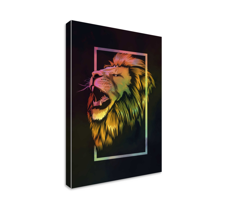 Majestic lion roar platno slikarstvo pes - TenStickers
