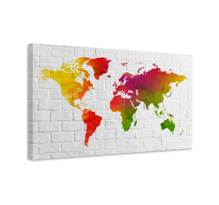 Colorful worldwide map platno s sliko sveta - TenStickers