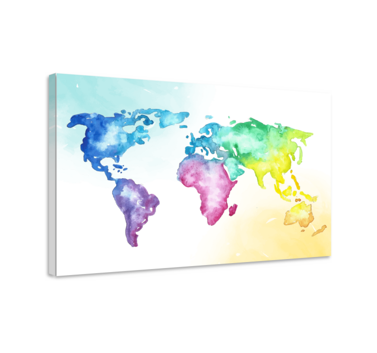 Watercolor global atlas platno s sliko sveta - TenStickers