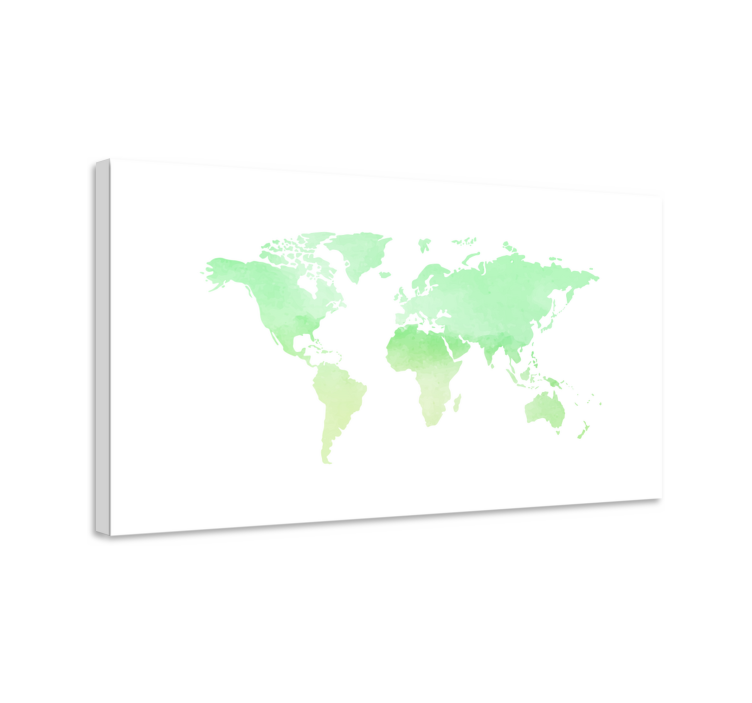 Watercolor world map platno s sliko sveta - TenStickers
