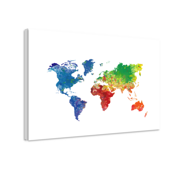 Colorful world map platno s sliko sveta - TenStickers