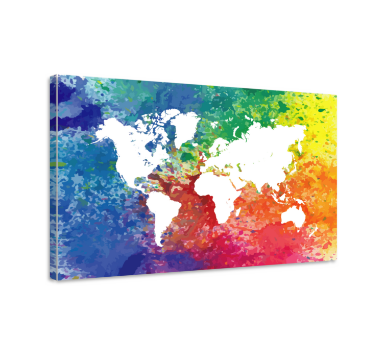 Colorful abstract map platno s sliko sveta - TenStickers