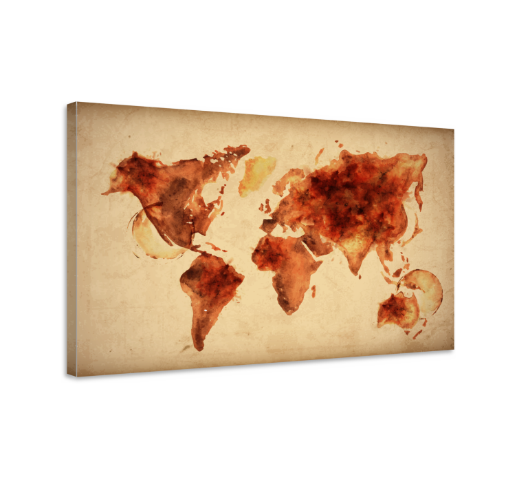 Aquarelle global map platno s sliko sveta - TenStickers