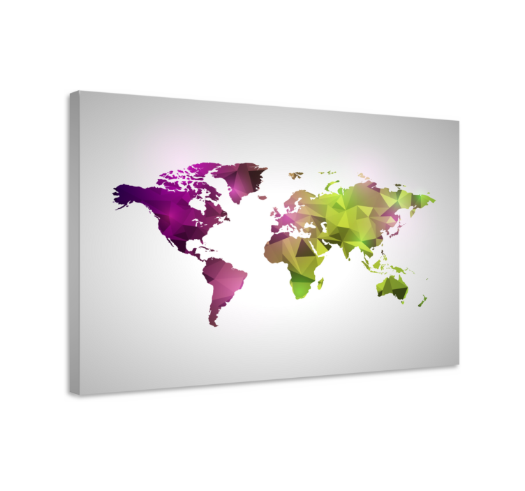Polygonal world map platno s sliko sveta - TenStickers